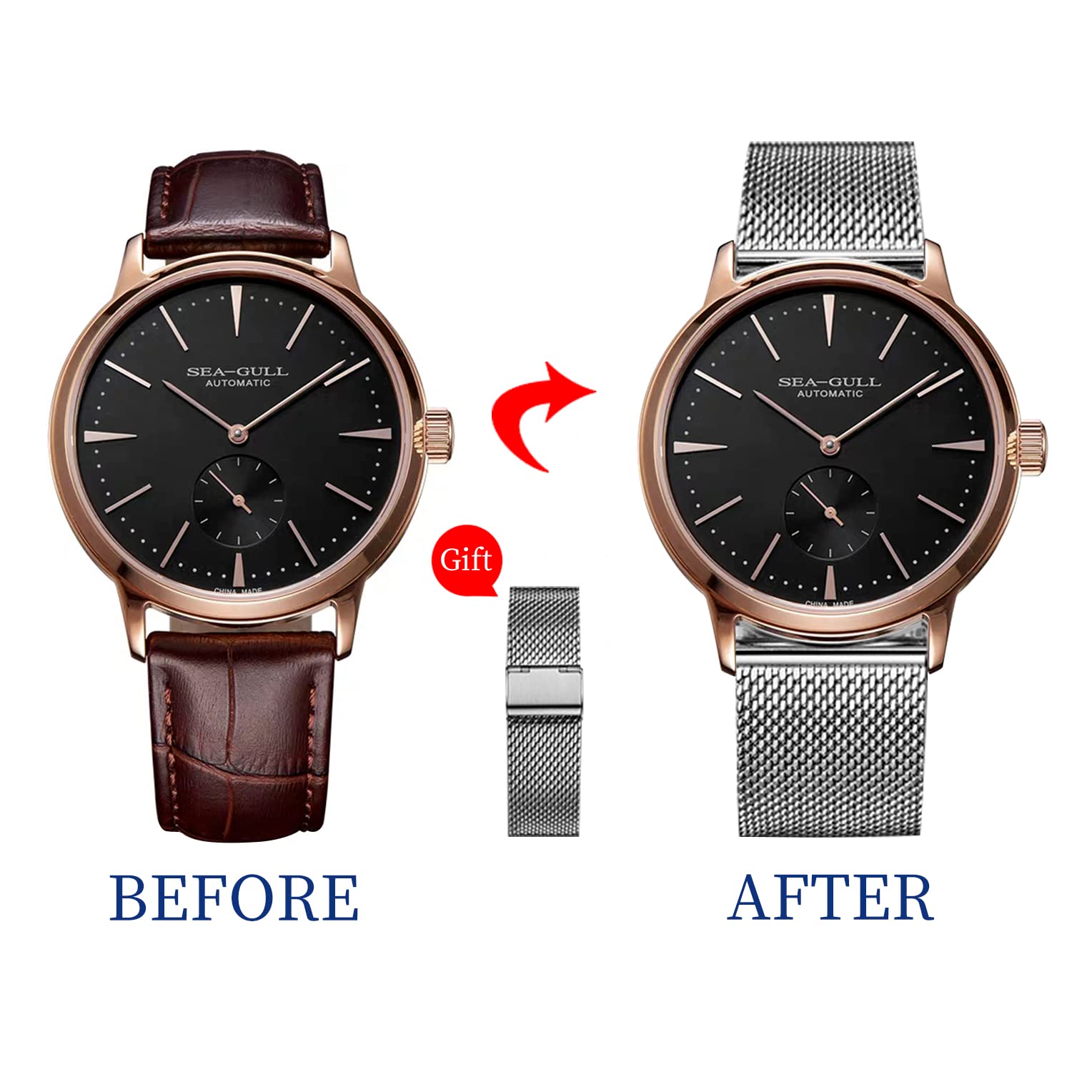 Small Triple Hands | Business | Seconds Sub-dial | 40mm - Sea-Gull Watch Official Store