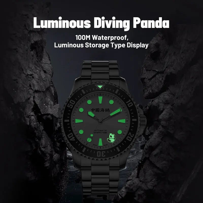 Dive | Rolling Panda | Luminous | 100m Waterproof | 44mm - Sea-Gull Watch Official Store