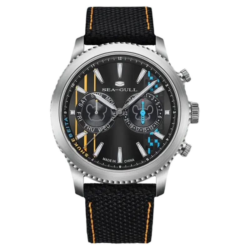Shuke & Beita Collaboration | Pilot | Dual Time Zone | GMT | Calendar | Luminous | 43mm Sea-Gull