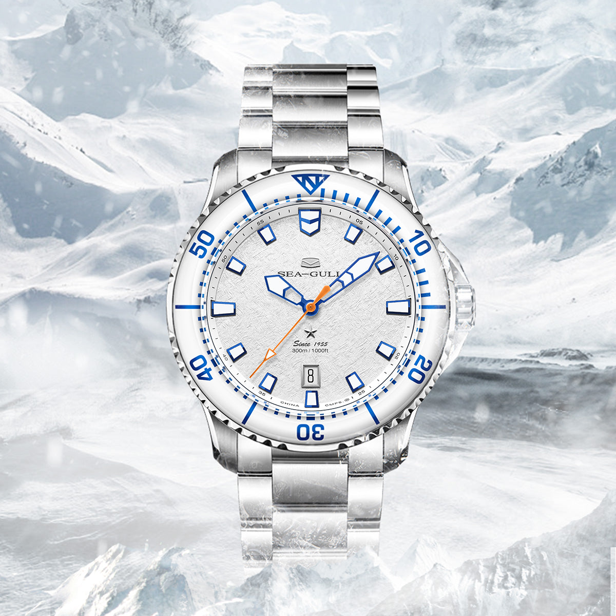 オーシャンシリーズプロ | アイスウィング雪域 | 300M防水 | 輝く | カレンダー | 43.5mm