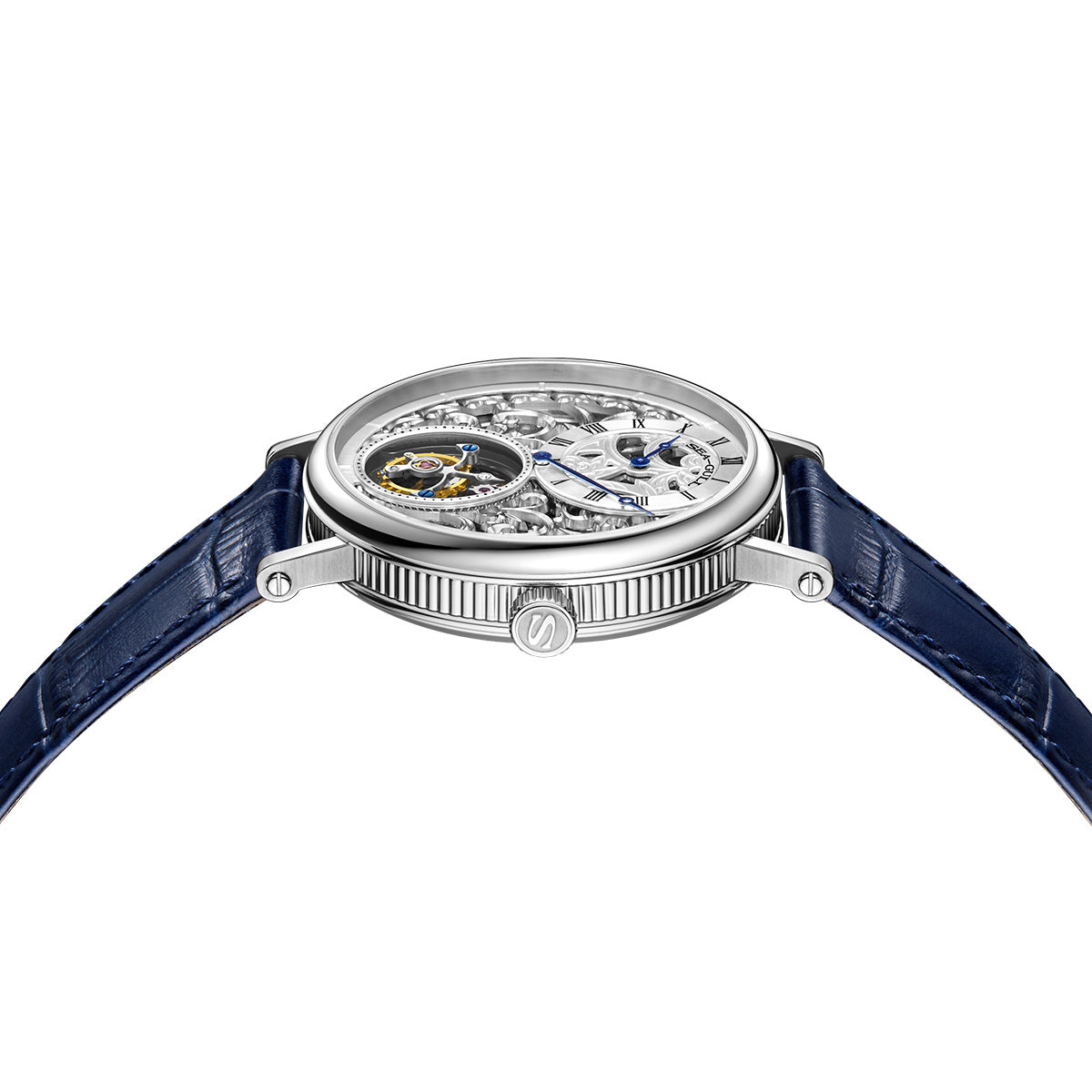 Tourbillon excentrique | Gravure à la main | Cadran à motif de vigne | Squelette | Régulateur | 39mm