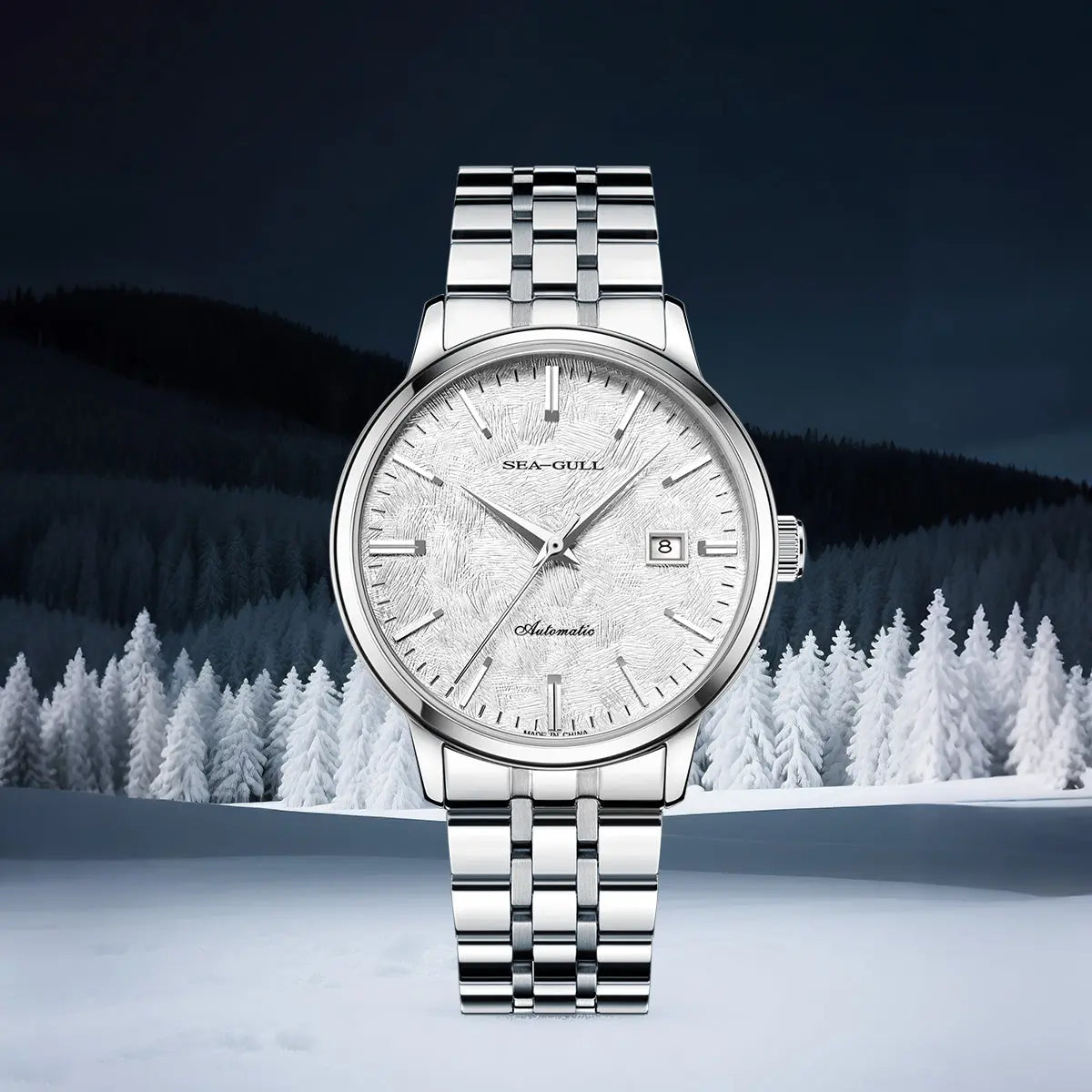 Seagull Cedar Dial Calendar Automatic Mechanical Couple Watch 6182