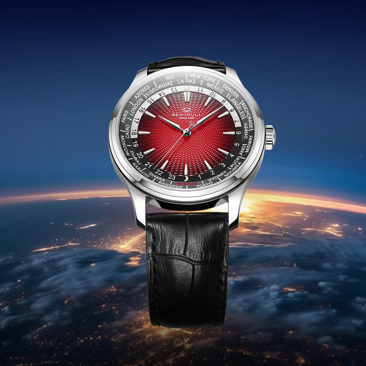 GMT Watch | World Time | Sub Second Dial | 41mm
