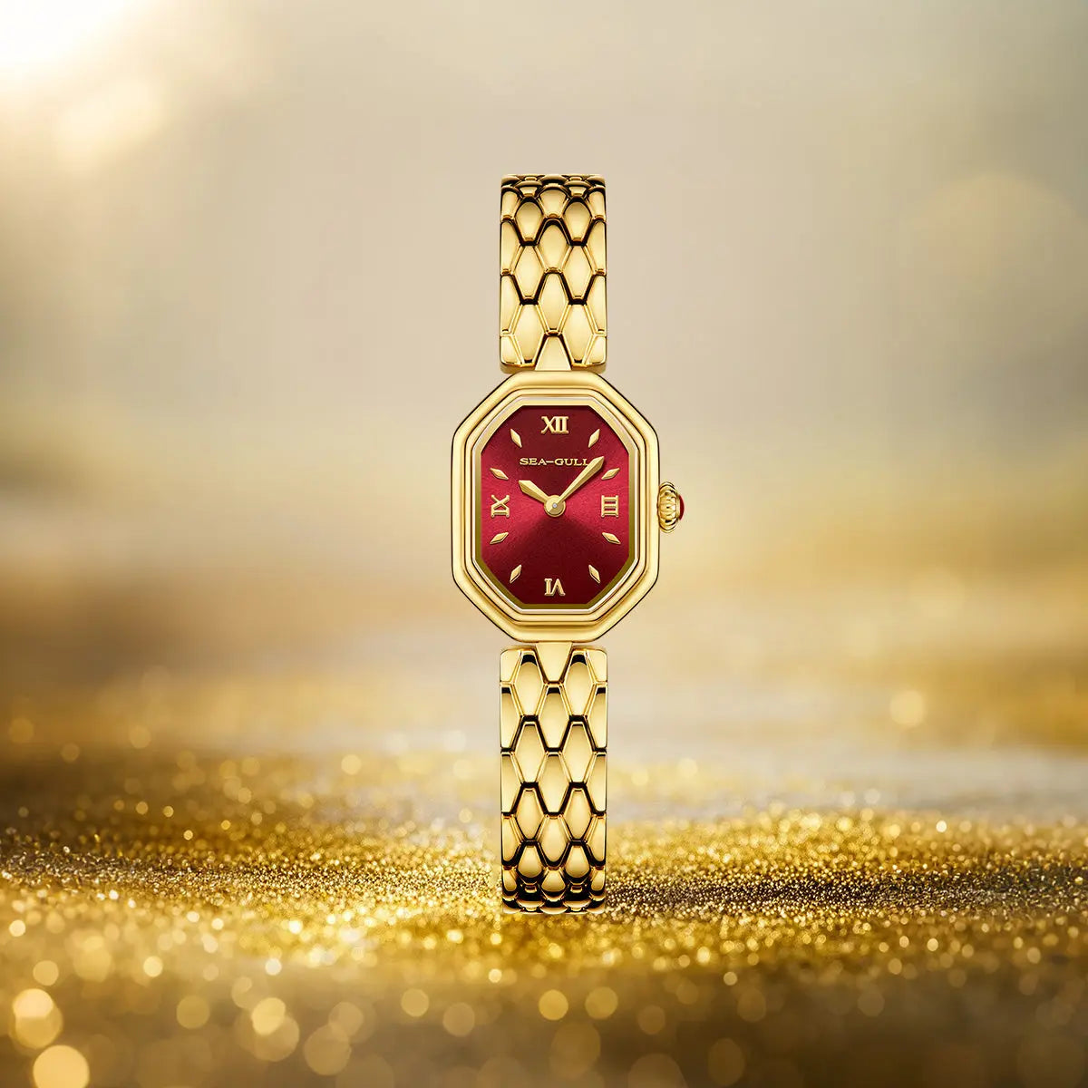 Octagonal | Slim | Quartz Movement | Mother-of-pearl dial | 24mm Sea-Gull