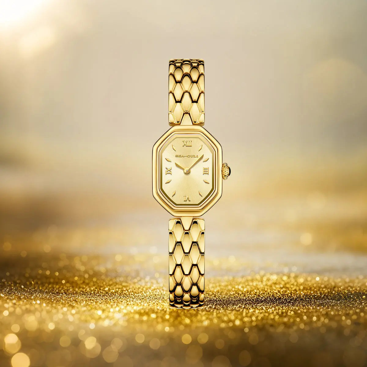 Octagonal | Slim | Quartz Movement | Mother-of-pearl dial | 24mm Sea-Gull