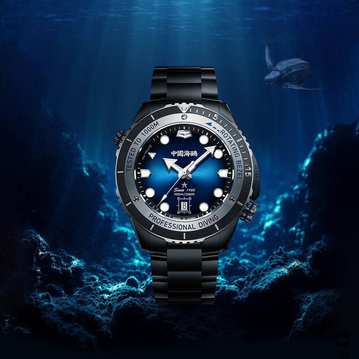 Deep Ocean｜Ultra Diving Series | 1000M Waterproof  | Helium Valve Design | Integrated Rotating Bezel | 45mm
