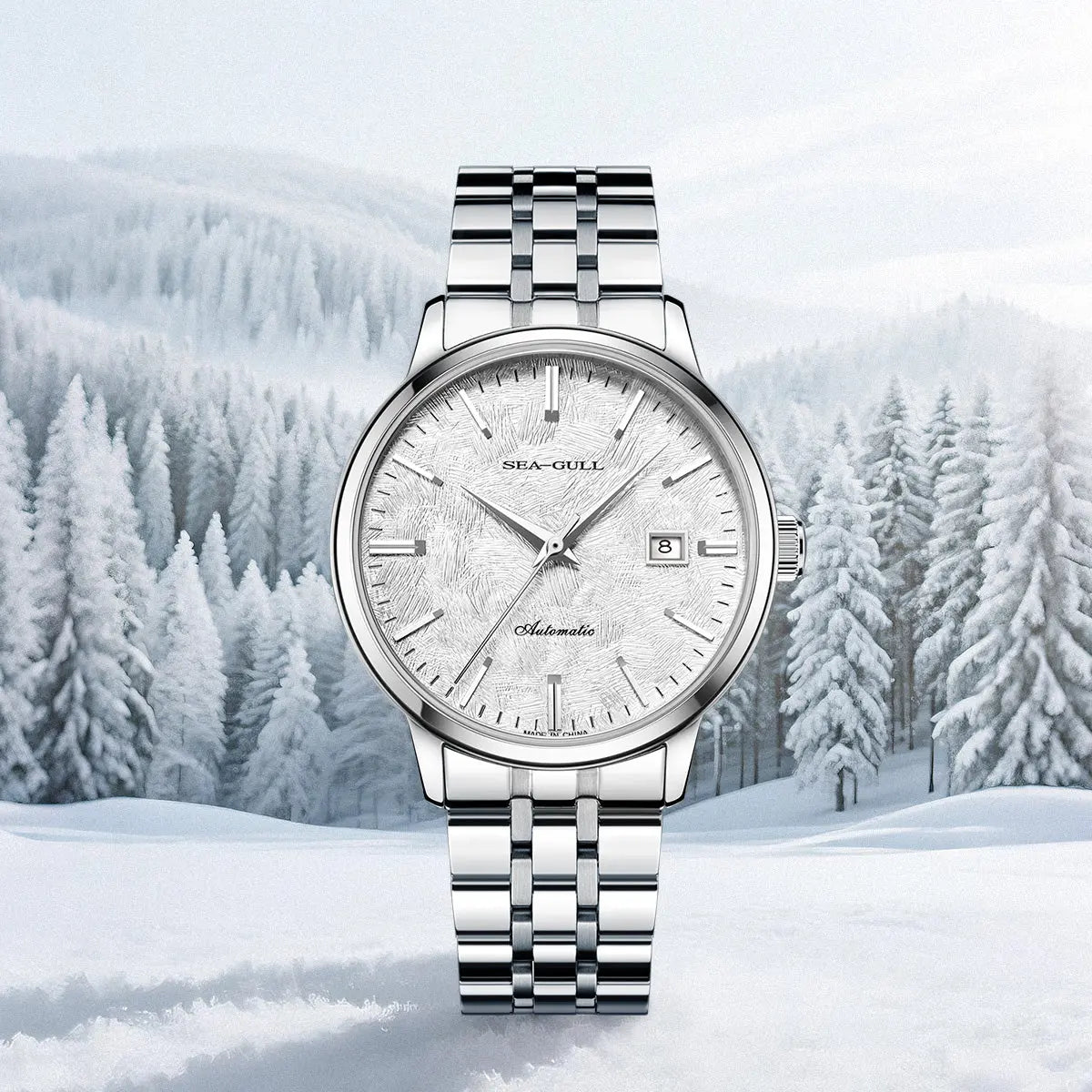 Seagull Cedar Dial Calendar Automatic Mechanical Couple Watch 6182