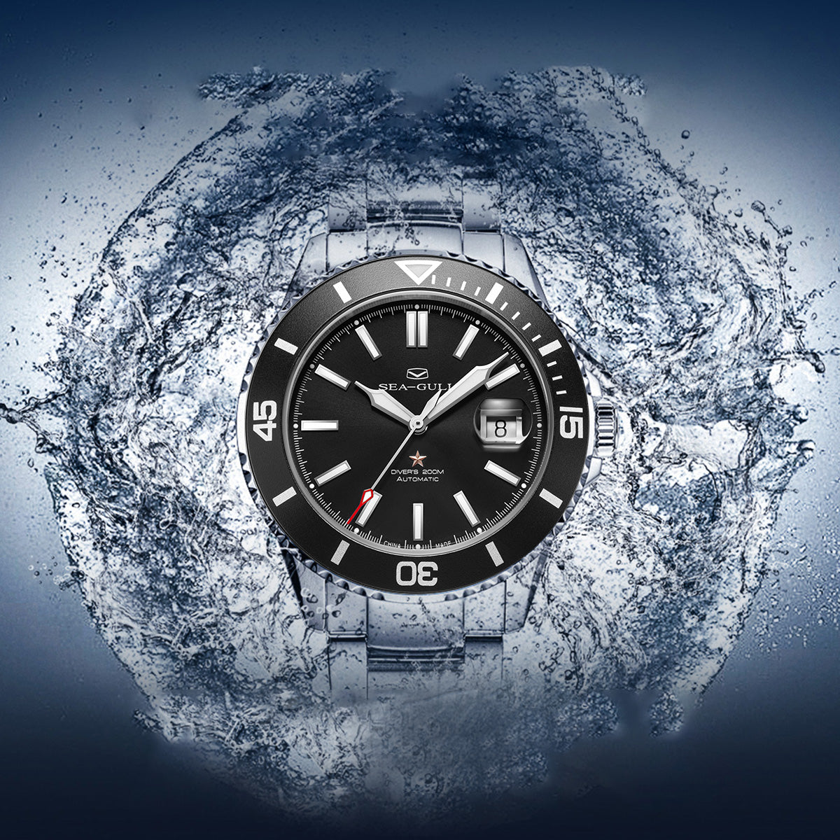 Serie Oceánica | 200m Impermeable | Calendario | Luminoso | 44mm