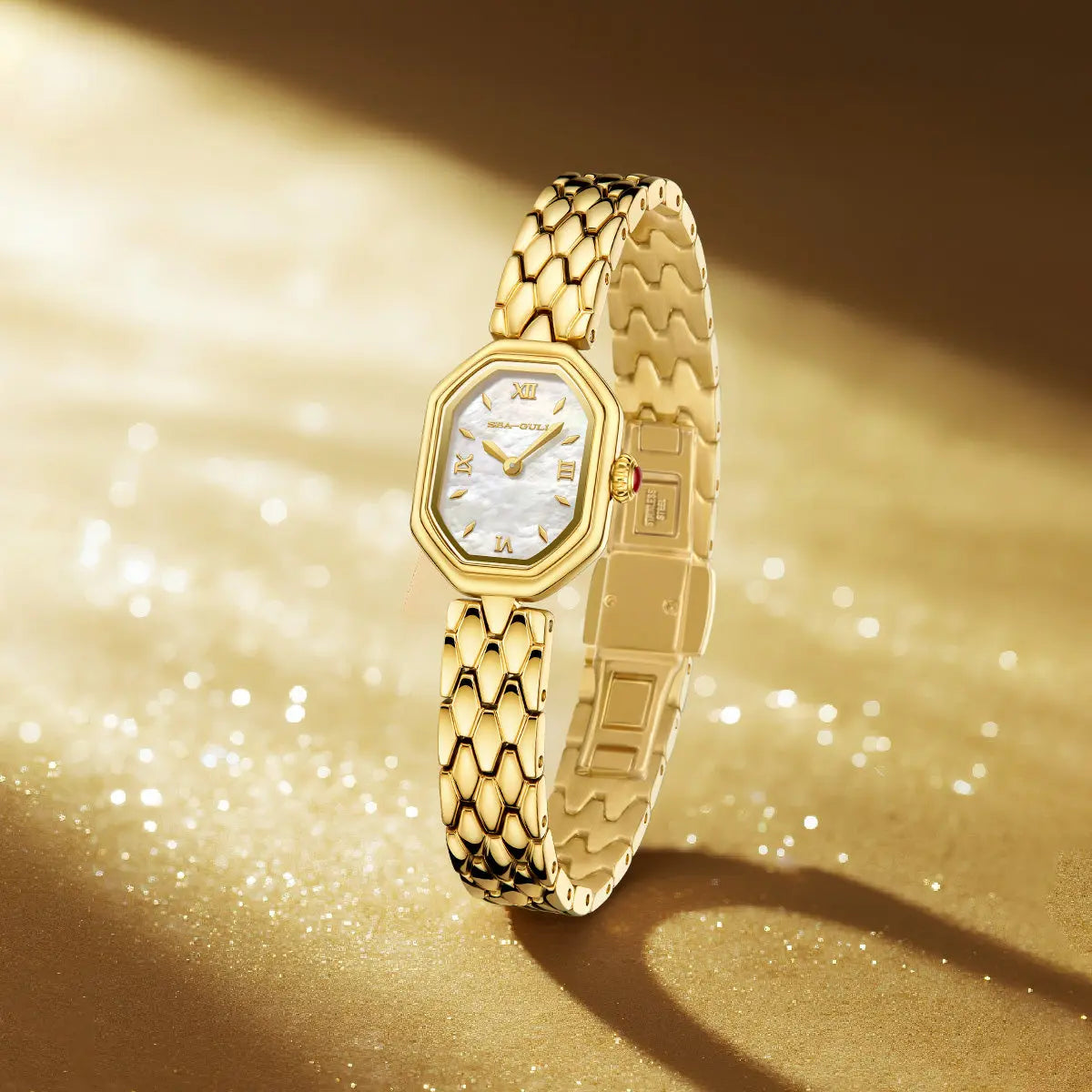 Octagonal | Slim | Quartz Movement | Mother-of-pearl dial | 24mm Sea-Gull