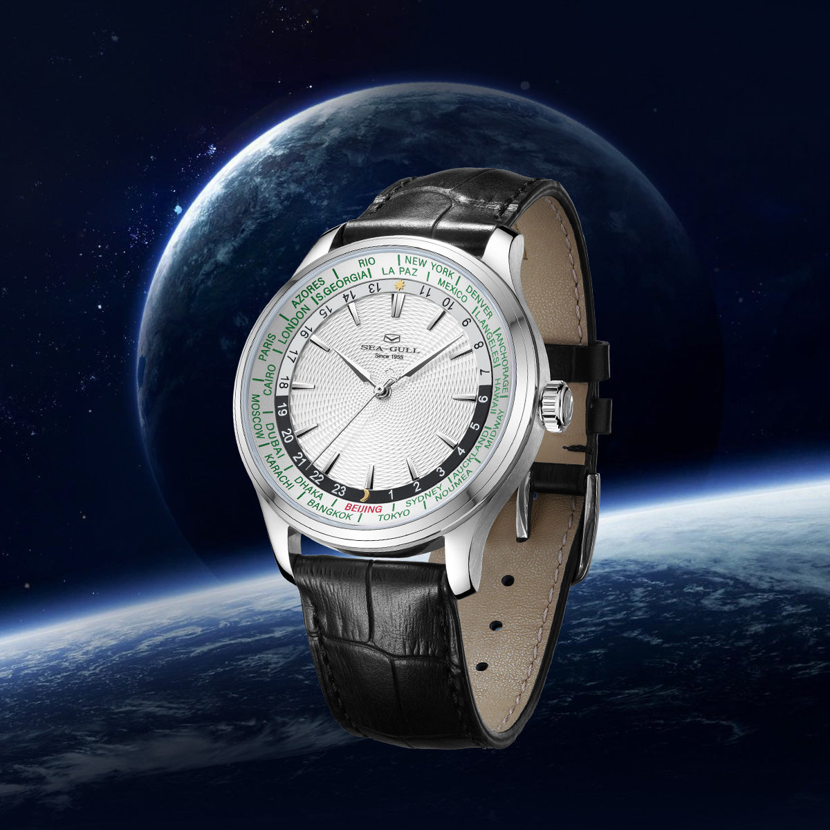 GMT Watch | World Time | Sub Second Dial | 41mm
