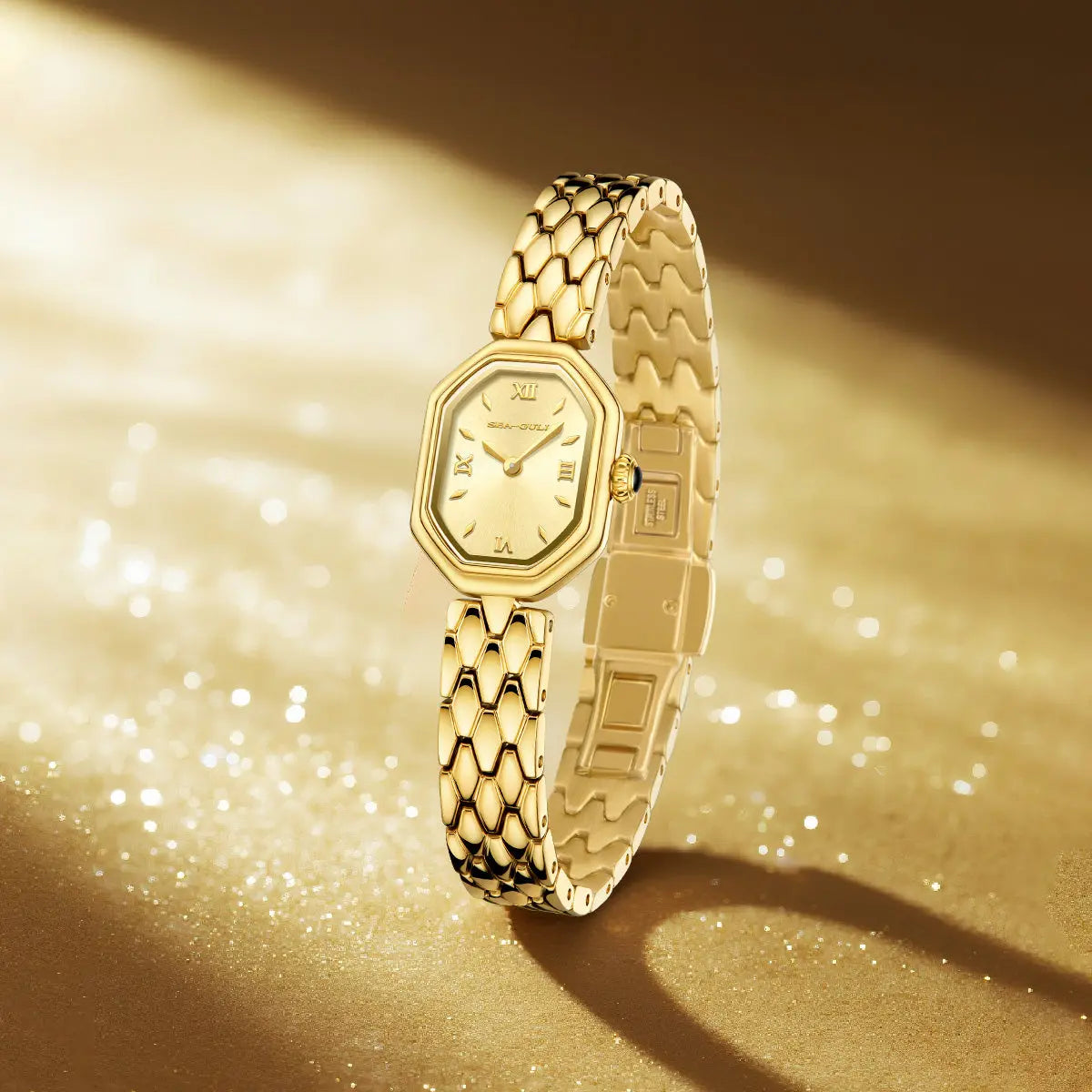 Octagonal | Slim | Quartz Movement | Mother-of-pearl dial | 24mm Sea-Gull