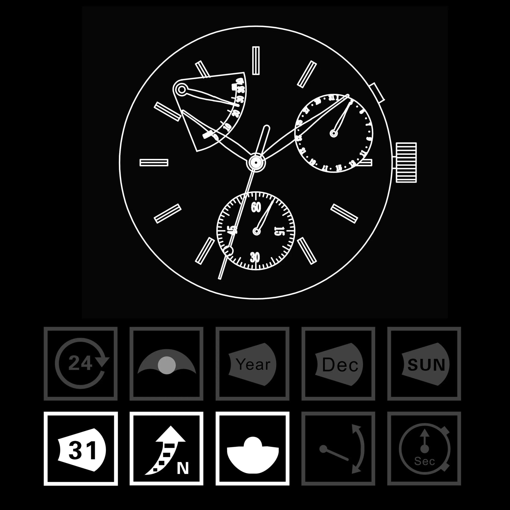 ST1780 | Movimento automatico | Calendario | Indicatore di carica Sea-Gull