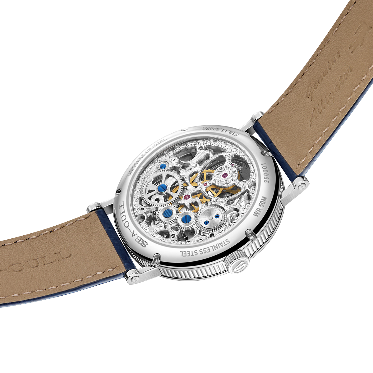 Tourbillon excentrique | Gravure à la main | Cadran à motif de vigne | Squelette | Régulateur | 39mm