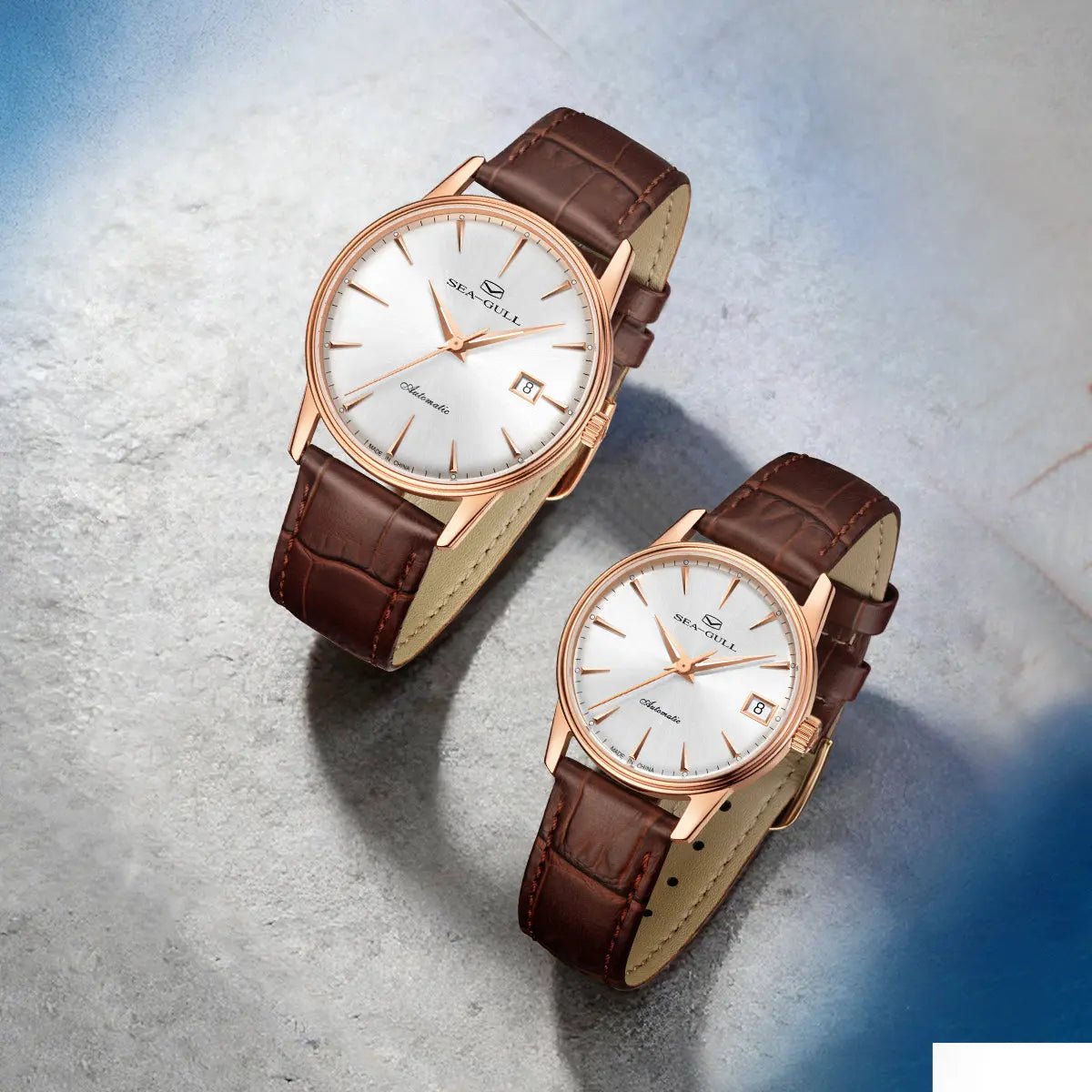 Couple Watch | 18K Gold-plated |  Business | Calendar | 38mm/31mm Sea-Gull Watch Official Store