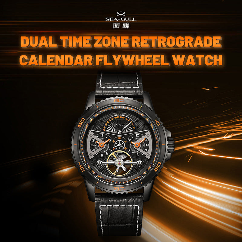 Dual Time Zone | GMT | Retrograde Calendar | Flywheel | 44mm