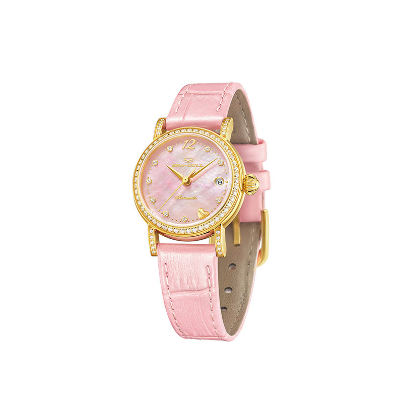 Mother-of-Pearl Dial | Zircons | Petite Automatic Ladies Watch | 27mm