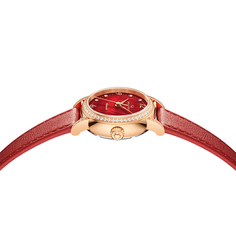 Red Mother-of-Pearl Dial | Small Dial Automatic Lady Watch | 27mm