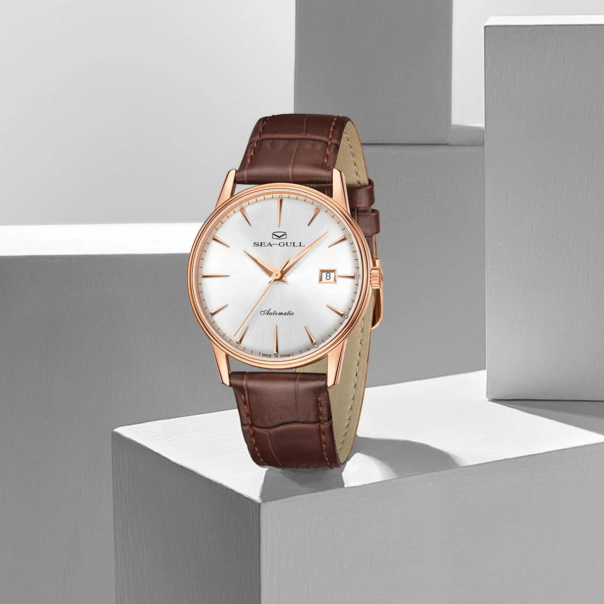 Couple Watch | 18K Gold-plated |  Business | Calendar | 38mm/31mm Sea-Gull Watch Official Store