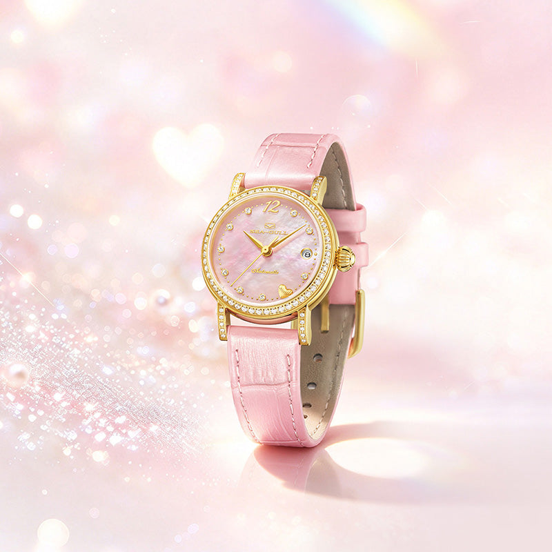 Mother-of-Pearl Dial | Zircons | Petite Automatic Ladies Watch | 27mm