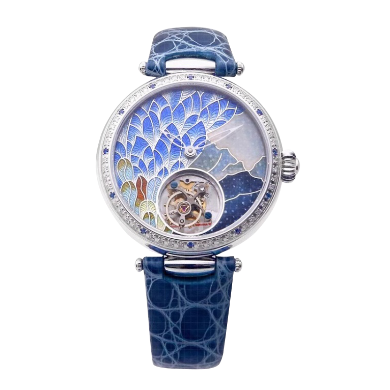 トゥールビヨン | エナメルダイヤル | ヘリテージシリーズ | ダイヤモンド装飾 | 38mm