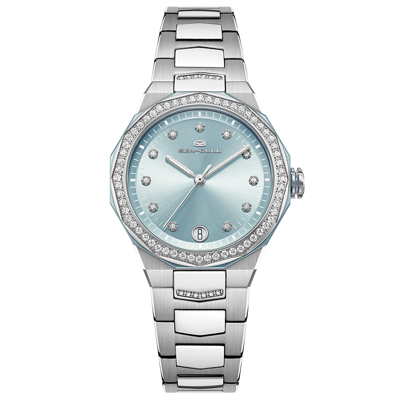 天然珍珠貝錶盤 | 日曆 | 仿鋯石 | 夜光 | 34mm