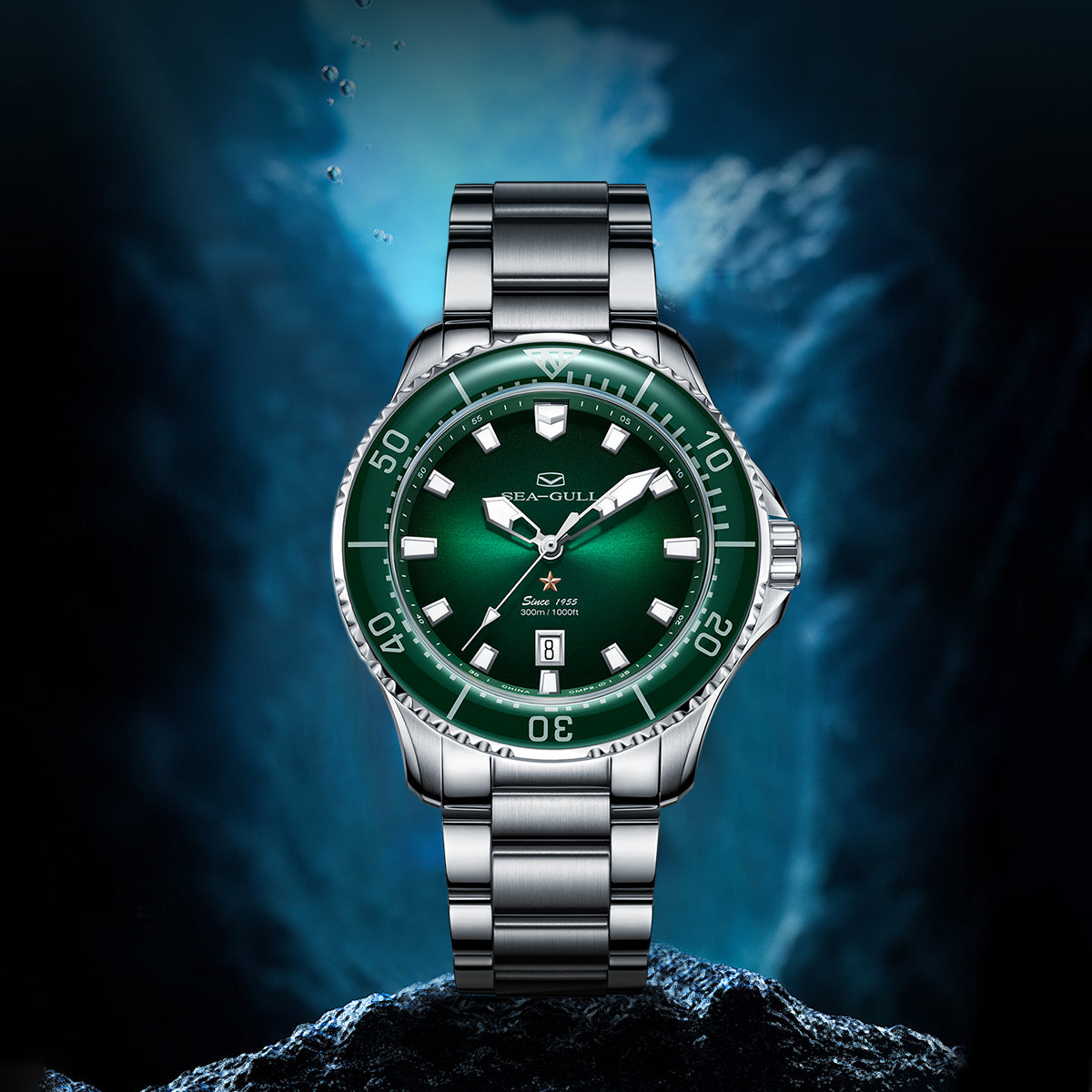 Ocean Series PRO | 300M Impermeabile | Immersione | Luminoso | Calendario | 41mm