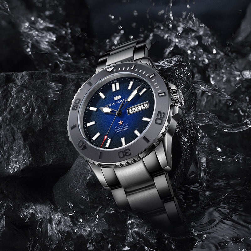 Serie Ocean Star | Bisela de cerámica | Doble calendario | 200m resistente al agua | 44mm