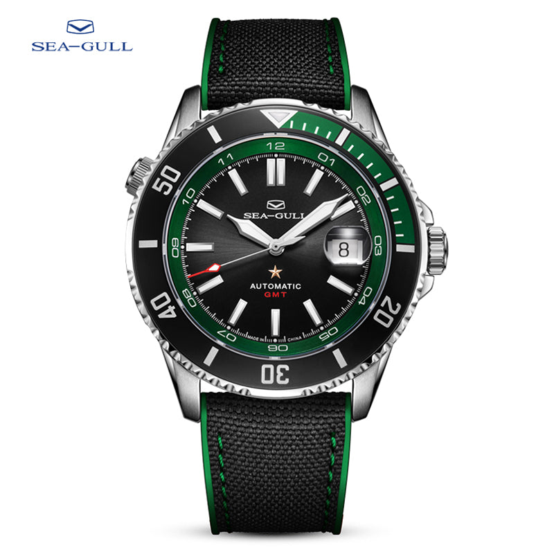 Ozean Stern | Dual-Zeitzone | GMT | 200M wasserdicht | Leuchtend | Kalender | 43,5mm