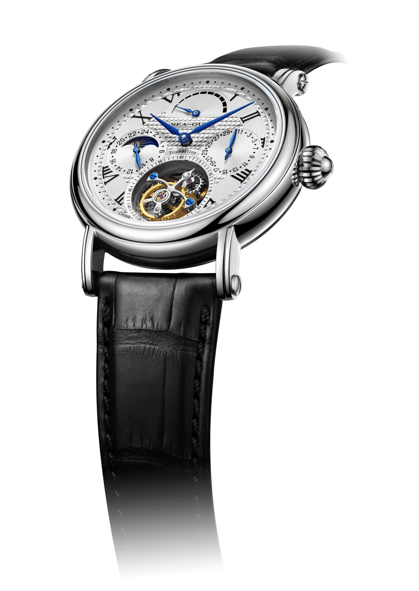 Sea-Gull 偏心トゥールビヨン腕時計｜月齢・カレンダー｜ヘリテージ｜39mm