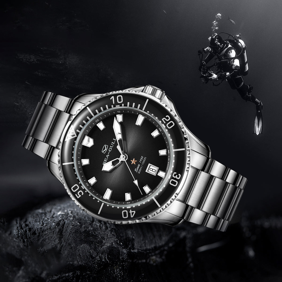 Sumérgete | Serie Oceánica | 300M Impermeable | Luminiscente | Calendario | 44mm
