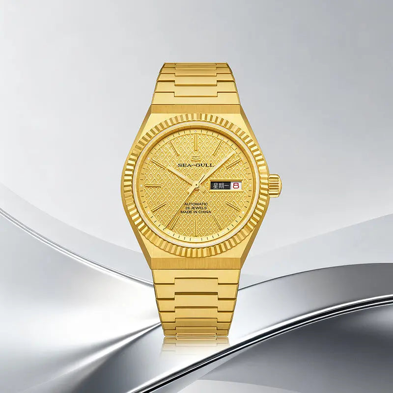 Sea-Gull Reissue Day-Date Watch | Fluted Bezel | 38mm Automatic
