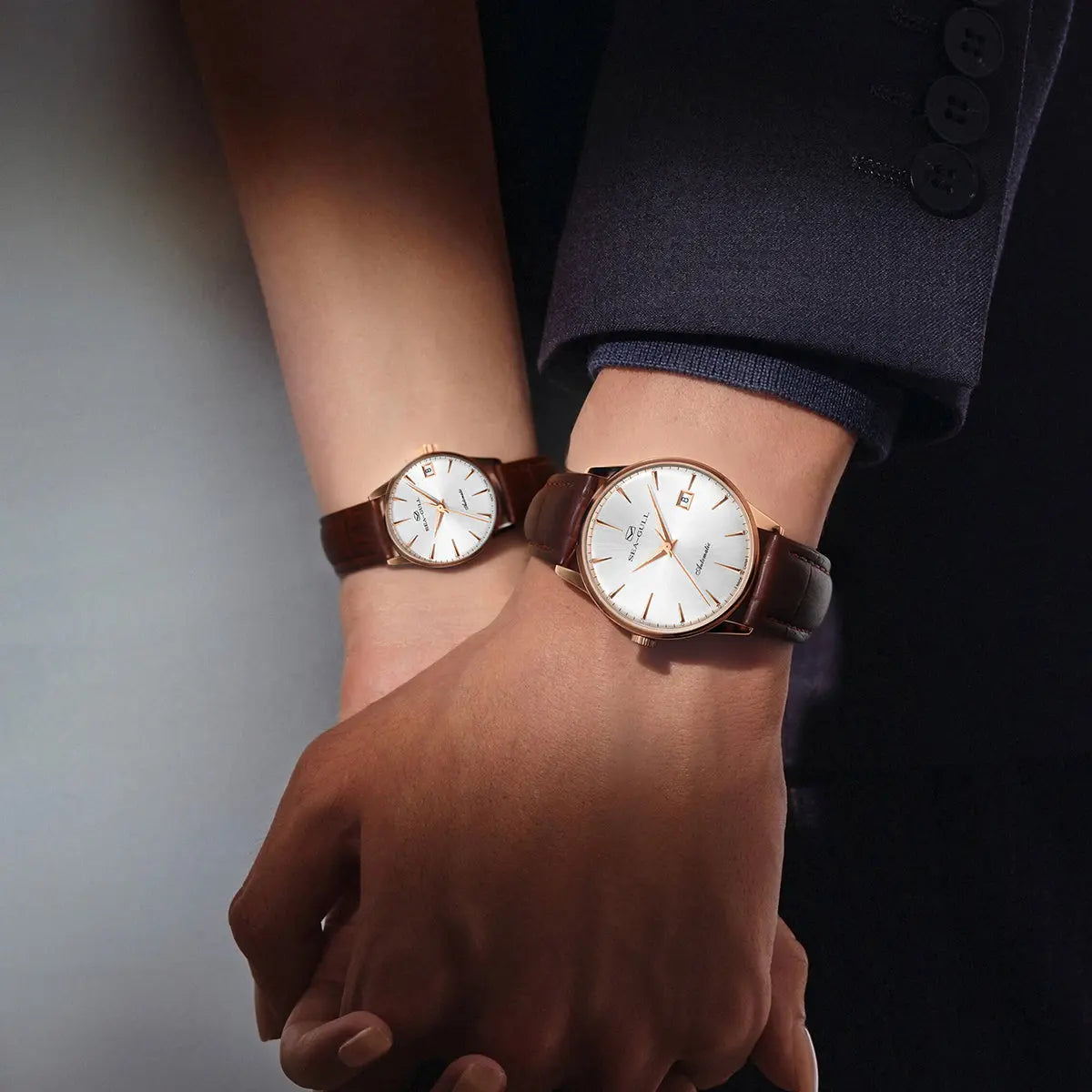 Couple Watch | 18K Gold-plated |  Business | Calendar | 38mm/31mm Sea-Gull Watch Official Store