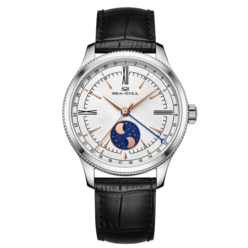Seagull Multifunctional Moon Phase Fashion Leather Strap Men's Seagull Multifunctional Moon Phase Fashion Leather Strap Men's