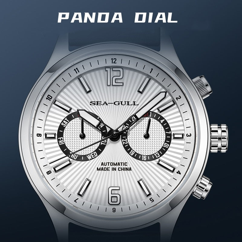 Dual Time Zone | GMT |  Pilot | Panda Eye | Luminous | Calendar | 42mm