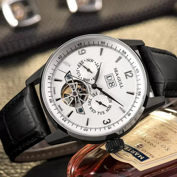 Sea-Gull Open Heart Skeleton Complete Calendar 43mm