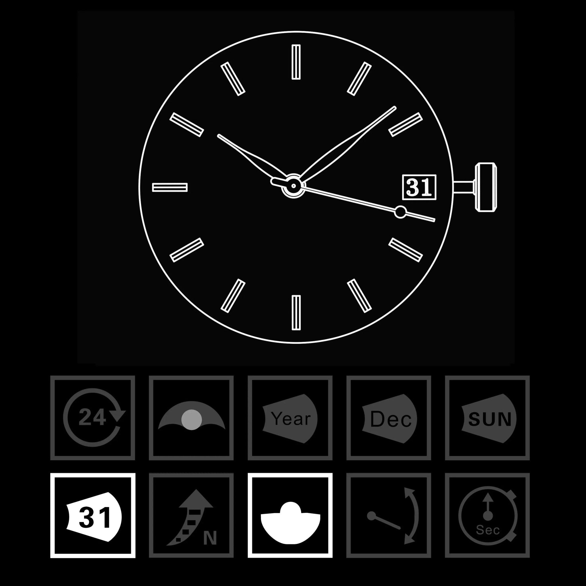 ST2130 | Calendrier simple | Haute fréquence Sea-Gull