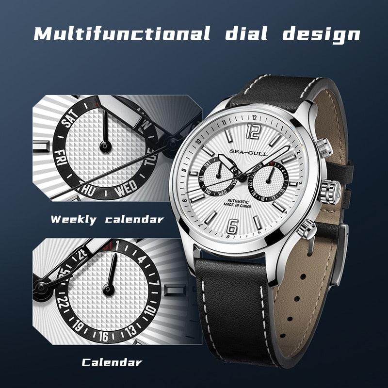 Dual Time Zone | GMT |  Pilot | Panda Eye | Luminous | Calendar | 42mm