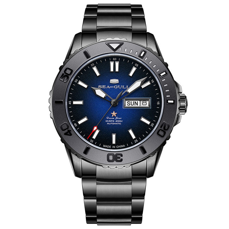 Serie Ocean Star | Bisela de cerámica | Doble calendario | 200m resistente al agua | 44mm